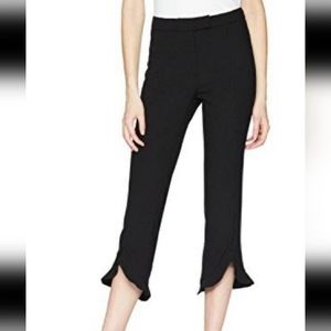 Nanette Lepore Cropped Dress Pant Ruffle Hem in Black, Size 4, EUC